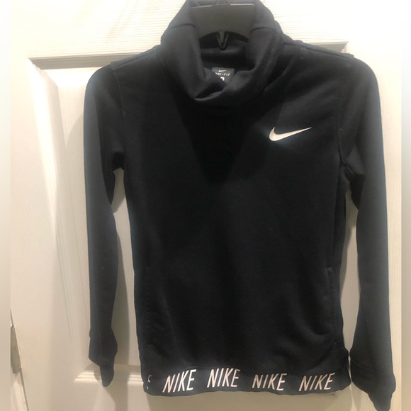 Nike Youth Medium Dri-Fit shirt Black Pullover Turtleneck - Picture 1 of 9